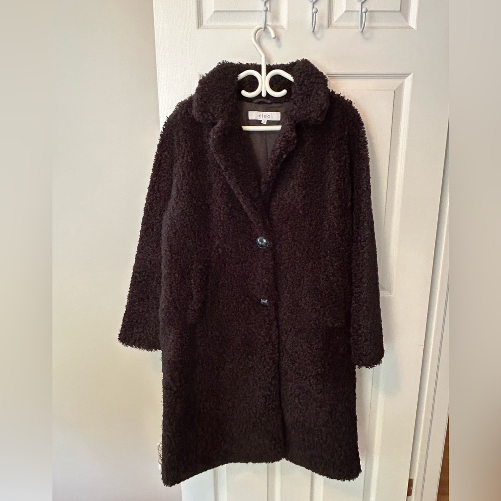 Cleo Black Teddy Jacket Plush Winter Essential